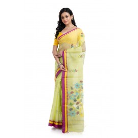 Tantuja Bengal Handloom Maslin Silk Jamdani Saree