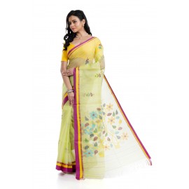 Tantuja Bengal Handloom Maslin Silk Jamdani Saree