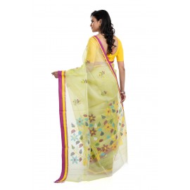 Tantuja Bengal Handloom Maslin Silk Jamdani Saree