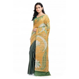 Tantuja Bengal Handloom Tussar Hand Batik Silk Saree