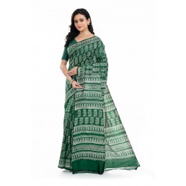 Tantuja Handloom Block Print Katan Silk Saree