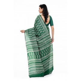 Tantuja Handloom Block Print Katan Silk Saree