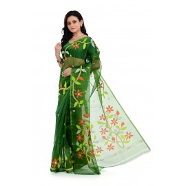 Tantuja Bengal Handloom Maslin Silk Jamdani Saree