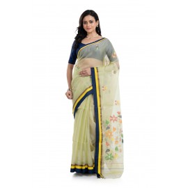 Tantuja Bengal Handloom Maslin Silk Jamdani Saree