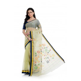 Tantuja Bengal Handloom Maslin Silk Jamdani Saree
