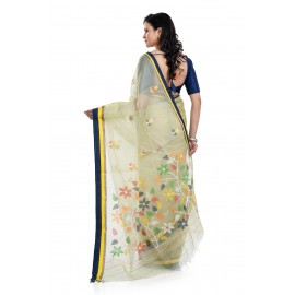 Tantuja Bengal Handloom Maslin Silk Jamdani Saree