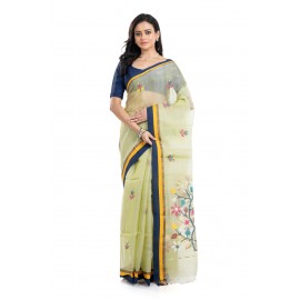 Tantuja Bengal Handloom Maslin Silk Jamdani Saree