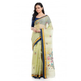 Tantuja Bengal Handloom Maslin Silk Jamdani Saree