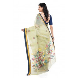 Tantuja Bengal Handloom Maslin Silk Jamdani Saree