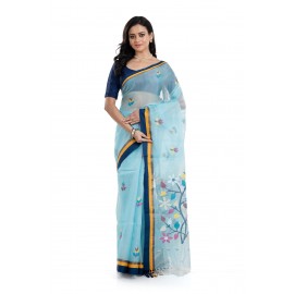 Tantuja Bengal Handloom Maslin Silk Jamdani Saree