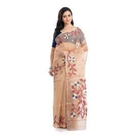 Tantuja Bengal Handloom Maslin Silk Jamdani Saree