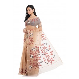 Tantuja Bengal Handloom Maslin Silk Jamdani Saree