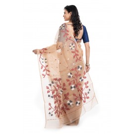 Tantuja Bengal Handloom Maslin Silk Jamdani Saree