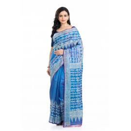 Tantuja Handloom Block Print Katan Silk Saree