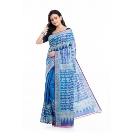 Tantuja Handloom Block Print Katan Silk Saree