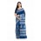 Tantuja Bengal Handloom Royal Indigo Blue Hand Block Printed Pure Silk Saree