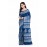 Tantuja Bengal Handloom Royal Indigo Blue Hand Block Printed Pure Silk Saree