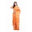 Tantuja Ochre Orange Hand Block Printed Pure Silk Saree