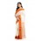 Tantuja Off-White and Rust Orange Garad Korial Silk Saree