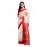 Tantuja Off-White and Red Double Jacquard Garad Silk Saree