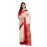 Tantuja Off-White and Red Double Jacquard Garad Silk Saree