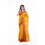 Tantuja Mustard Yellow Garad Jamdani Silk Saree
