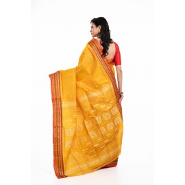 Tantuja Mustard Yellow Garad Jamdani Silk Saree