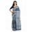 Tantuja Handloom Block Print Linen Silk Saree (Steel Grey)