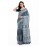 Tantuja Handloom Block Print Linen Silk Saree (Steel Grey)