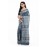 Tantuja Handloom Block Print Linen Silk Saree (Steel Grey)
