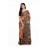 Tantuja Handloom Tassar Silk Hand Batik Print Saree (Rust Orange & Deep Charcoal Brown