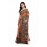 Tantuja Handloom Tassar Silk Hand Batik Print Saree (Rust Orange & Deep Charcoal Brown