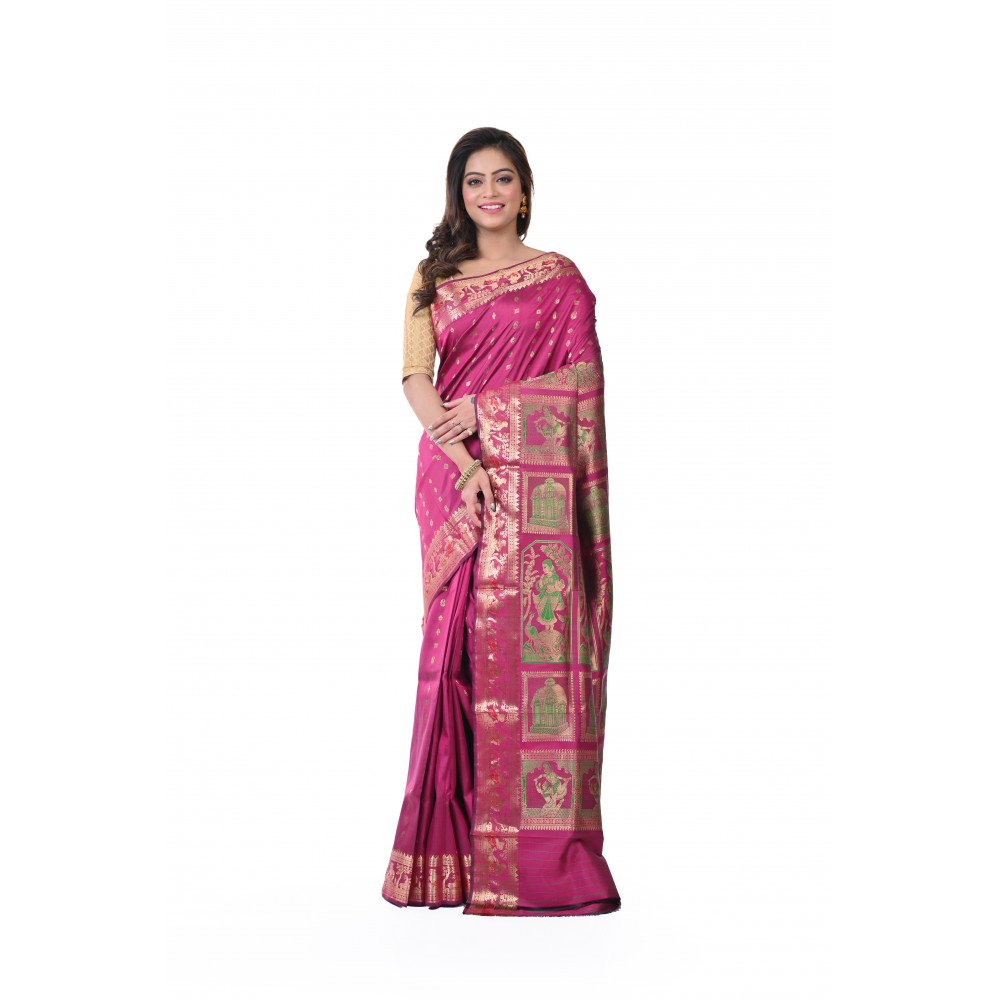 HANDWOVEN SILK BALUCHARI SAREE