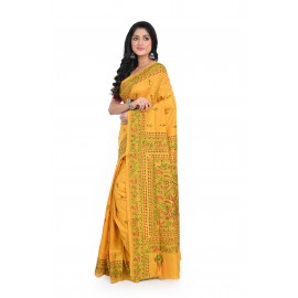 HANDWOVEN KANTHA STITCH SAREE