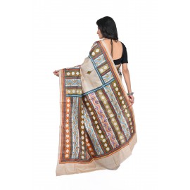 HANDWOVEN KANTHA STITCH SAREE