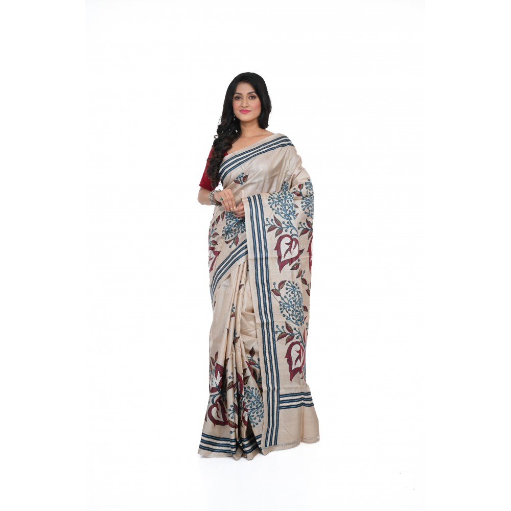 HANDWOVEN KANTHA STITCH SAREE