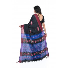 HANDWOVEN KANTHA STITCH SAREE