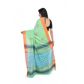HANDWOVEN KANTHA STITCH SAREE